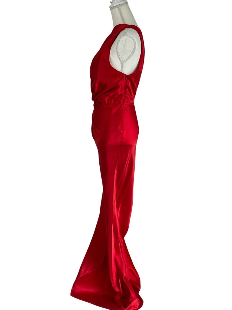 The Sei For Fwrd Womens Drape Gown In Scarlet 10 New Long Maxi Dress — image 7 of 8